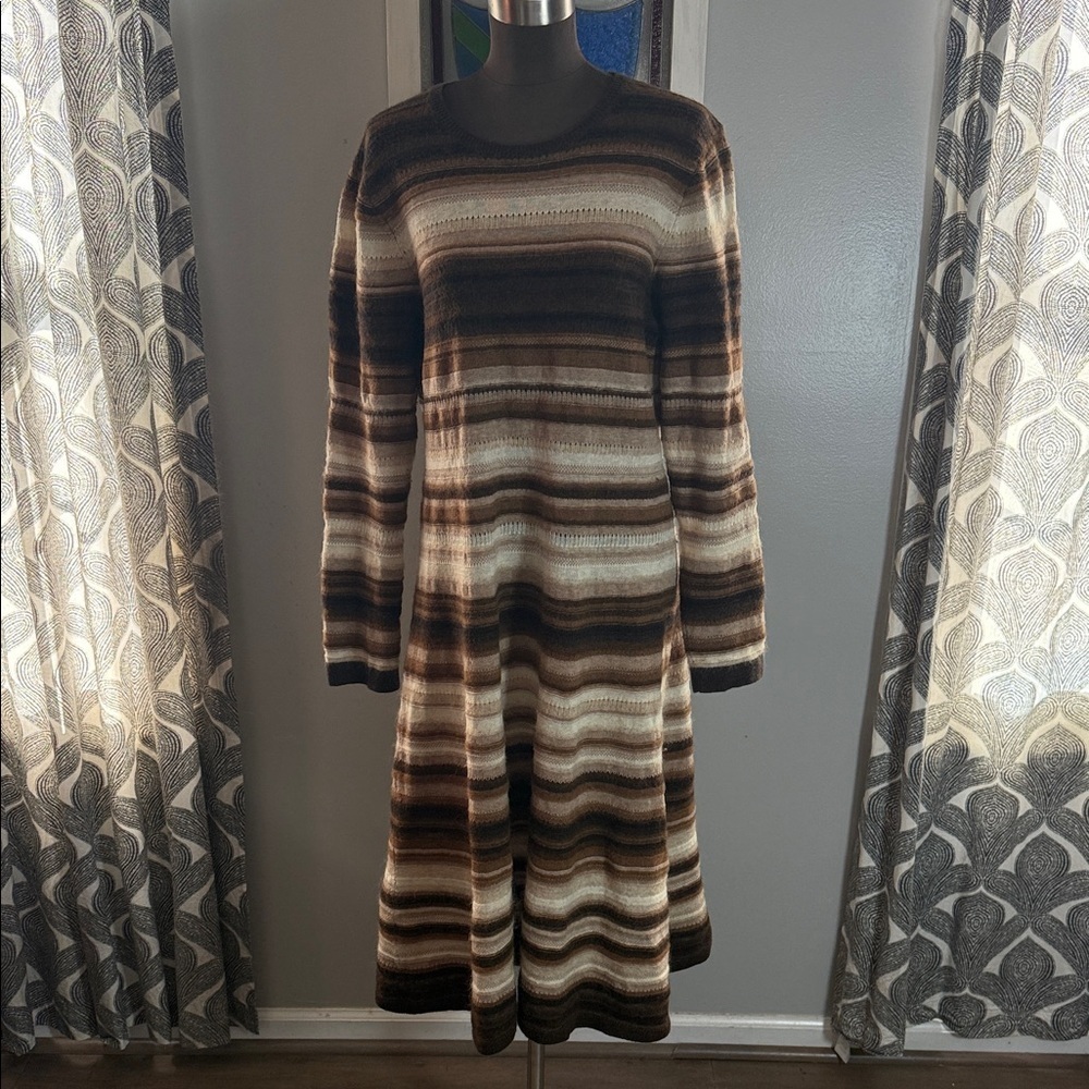 Polo Ralph Lauren Wool Alpaca Blend Striped Jumper Dress SZ XXL - Picture 2 of 9